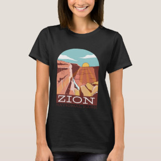 Zion National Park USA Skyline Silhouette Outline T-Shirt