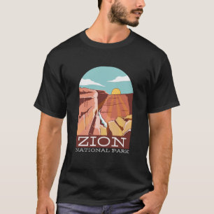Zion National Park USA Skyline Silhouette Outline T-Shirt