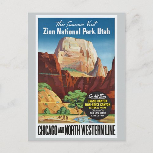 Zion National ParkUtah America Travel Postcard