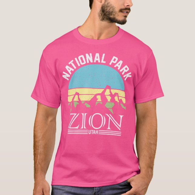 Zion National Park Utah Camping Hiking Retro Gift  T-Shirt (Front)