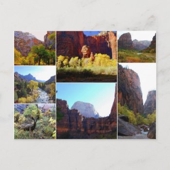 Zion National Park  Utah  Collage Postcard by catherinesherman at Zazzle
