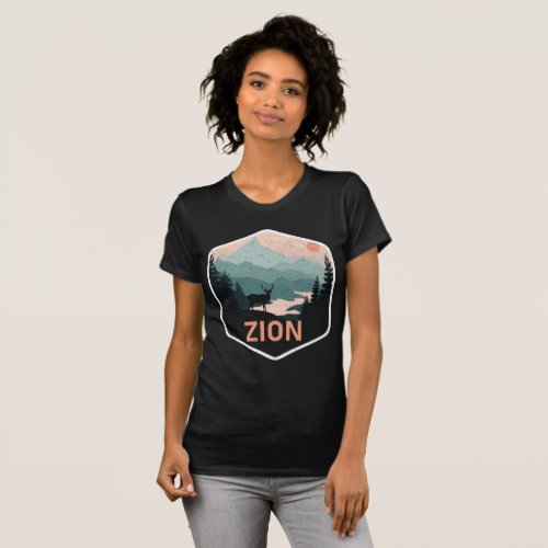 Zion National Park Utah Deer Traveler Tourist T_Shirt