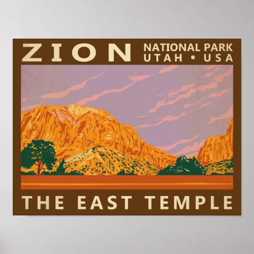 Zion National Park Utah East Temple Vintage