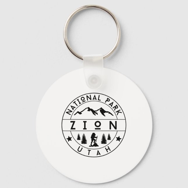 Zion National Park Utah Hiker Nature Hiking Outdoo Keychain (Front)