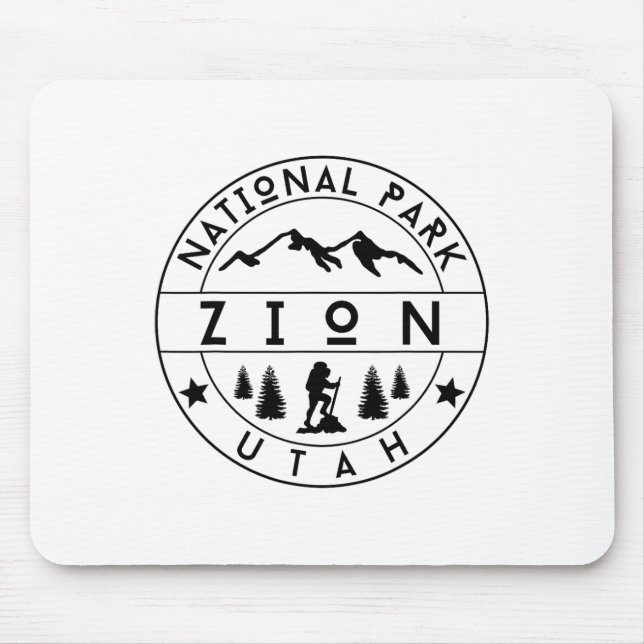 Zion National Park Utah Hiker Nature Hiking Outdoo Mouse Pad (Front)