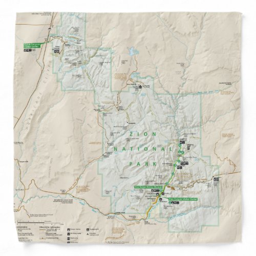 Zion National Park Utah map bandana