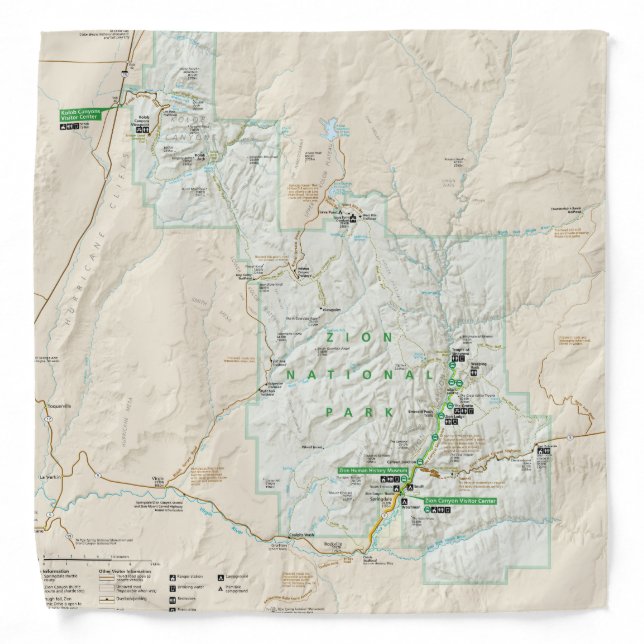 Zion National Park (Utah) map bandana (Front)