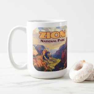 Zion National Park Utah Moab Canyon Retro Coffee Mug