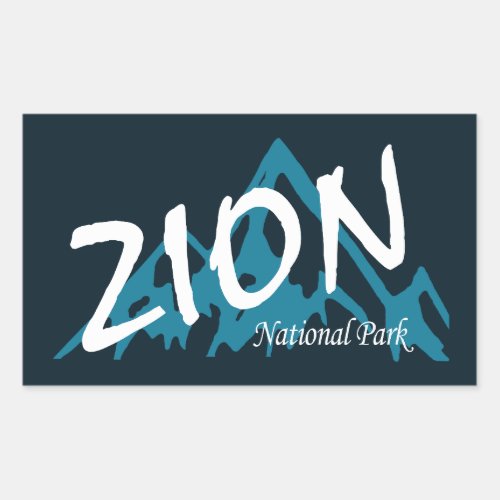 Zion National Park Utah Mountains Rectangular Sticker