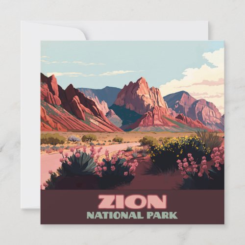 Zion National Park Utah Mountains Vintage