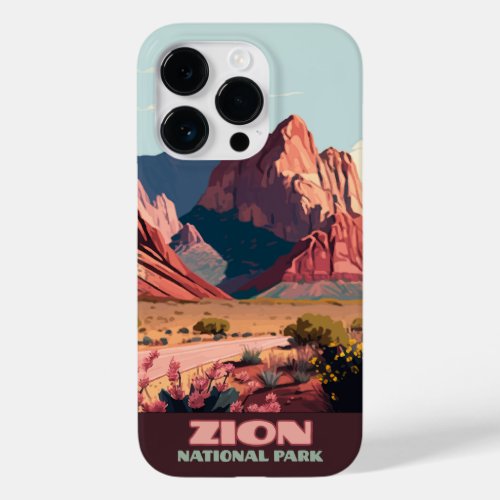 Zion National Park Utah Mountains Vintage Case_Mate iPhone 14 Pro Case