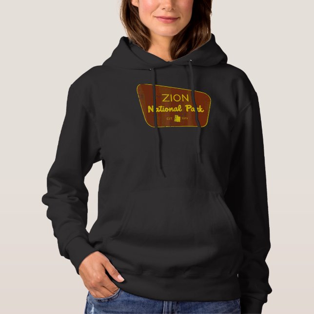 Zion National Park Utah Nature Distressed Hoodie (Front)
