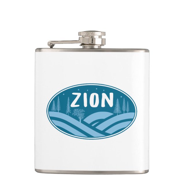 Zion National Park Utah Outdoors Flask (Front)