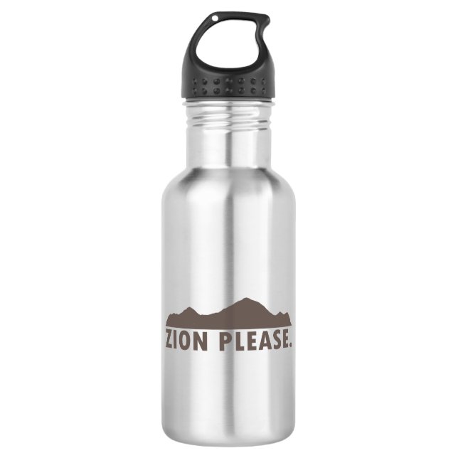 Zion National Park Utah Please Stainless Steel Water Bottle (Front)