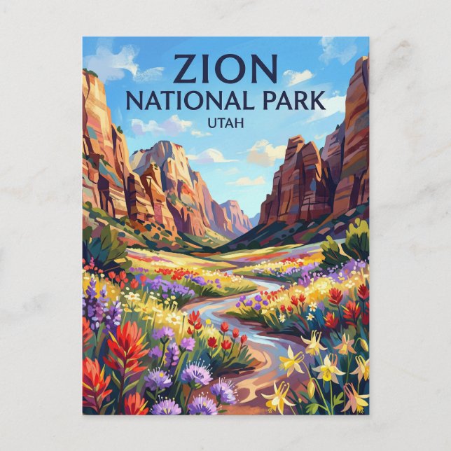 Zion National Park Utah Postcard (Front)