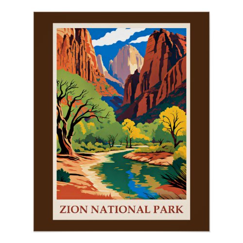 Zion National Park Utah Poster