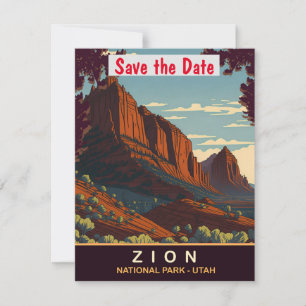 Zion National Park Utah Red Rock Wedding Invite
