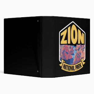 Zion National Park Utah Retro 3 Ring Binder