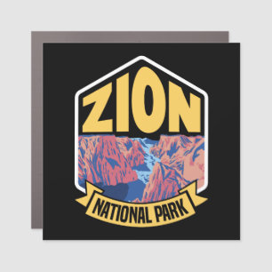 Zion National Park Utah Retro Car Magnet