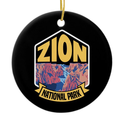 Zion National Park Utah Retro Ceramic Ornament