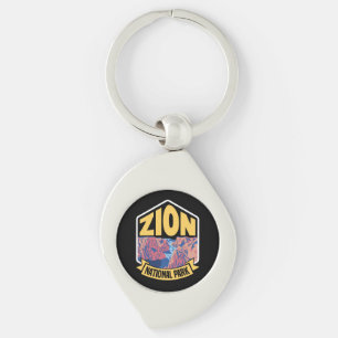 Zion National Park Utah Retro Keychain