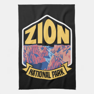 Zion National Park Utah Retro Kitchen Towel