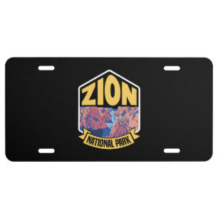 Zion National Park Utah Retro License Plate