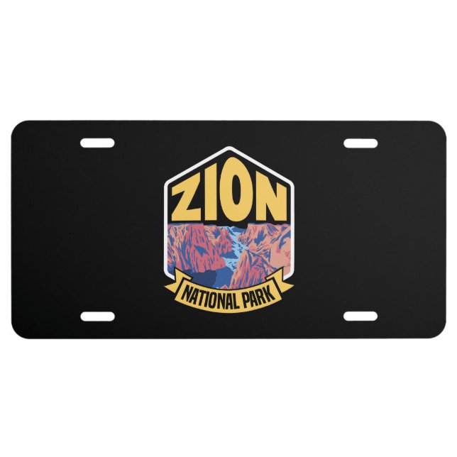 Zion National Park Utah Retro License Plate (Front)
