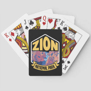 Zion National Park Utah Retro Poker Cards