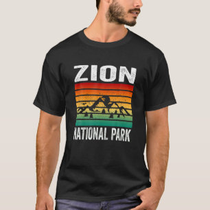 Zion National Park Utah Retro Vintage Sunset Souve T-Shirt
