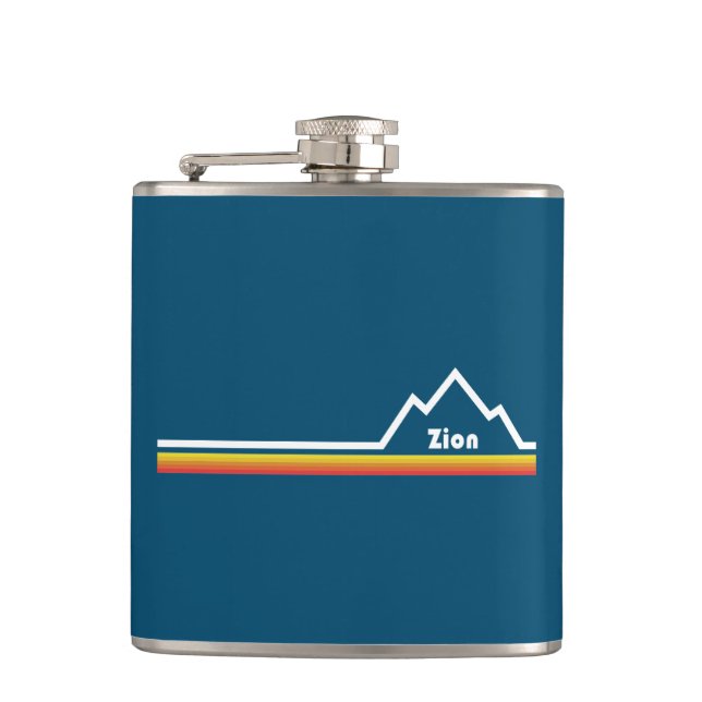 Zion National Park Utah Stripe Flask (Front)