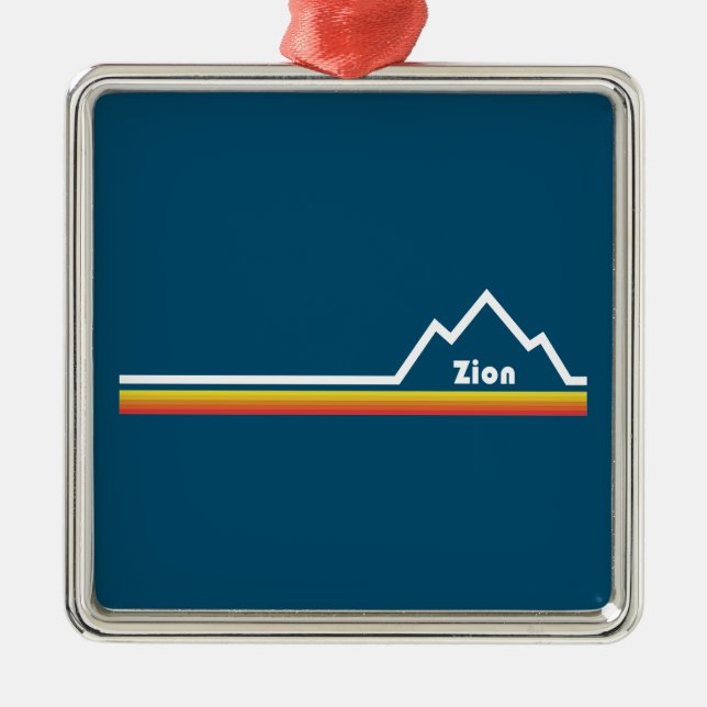 Zion National Park Utah Stripe Metal Ornament (Front)