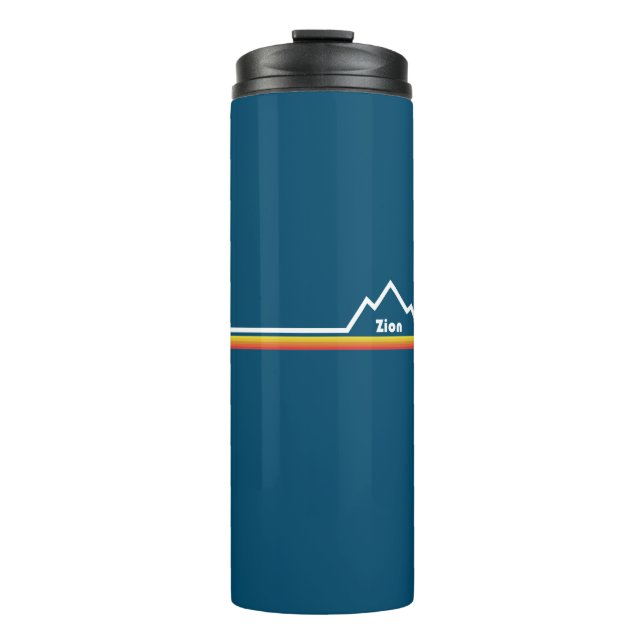 Zion National Park Utah Stripe Thermal Tumbler (Front)