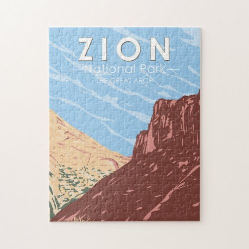 Zion National Park Utah The Great Arch Vintage Jigsaw Puzzle