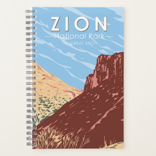 Zion National Park Utah The Great Arch Vintage Notebook