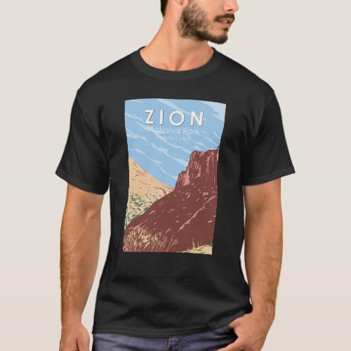 Zion National Park Utah The Great Arch Vintage T_Shirt