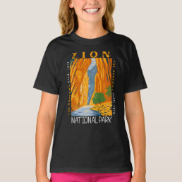 Zion National Park Utah The Narrows Distressed  T-Shirt