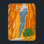 Zion National Park Utah The Narrows Vintage Magnet<br><div class="desc">Zion vector artwork design. The park is a southwest Utah nature preserve distinguished by Zion Canyon’s steep red cliffs.</div>