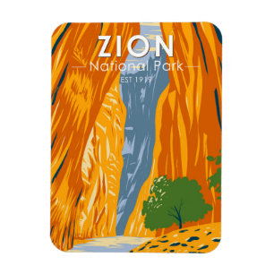 Zion National Park Utah The Narrows Vintage Magnet