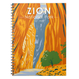 Zion National Park Utah The Narrows Vintage   Notebook
