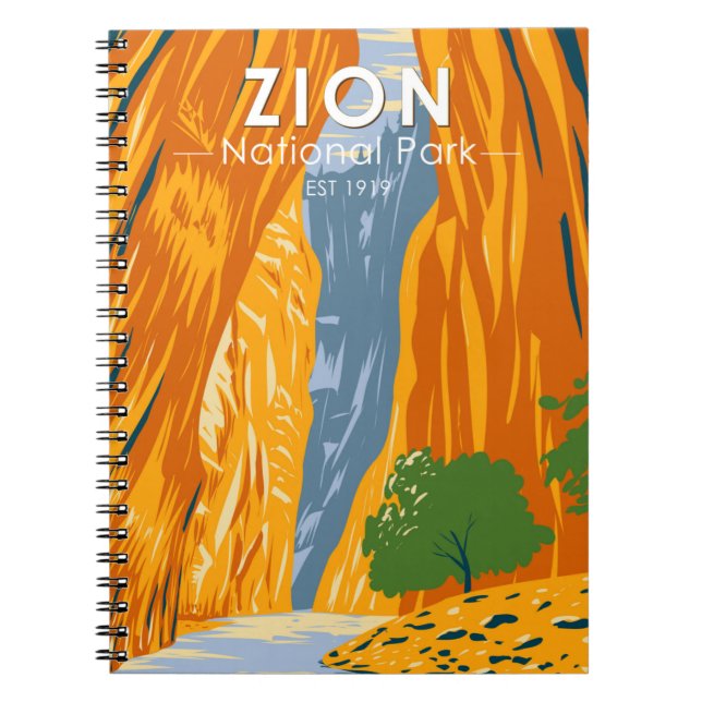 Zion National Park Utah The Narrows Vintage   Notebook (Front)