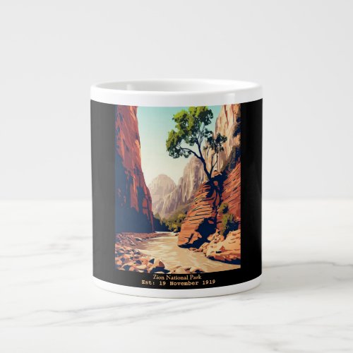 Zion National Park Utah The Narrows watercolor Giant Coffee Mug