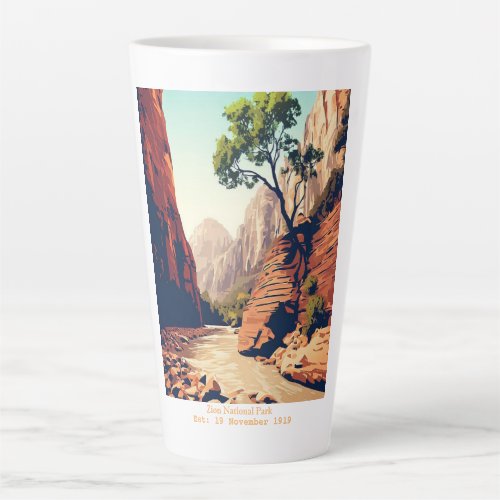 Zion National Park Utah The Narrows watercolor Latte Mug