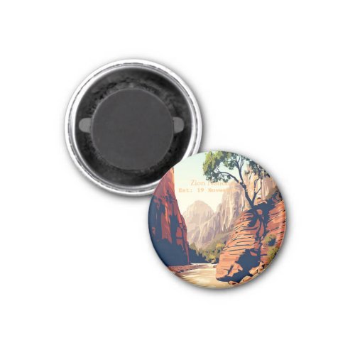 Zion National Park Utah The Narrows watercolor Magnet