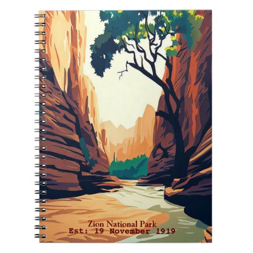Zion National Park Utah The Narrows watercolor Notebook