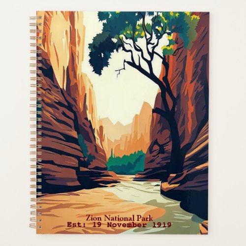 Zion National Park Utah The Narrows watercolor Planner