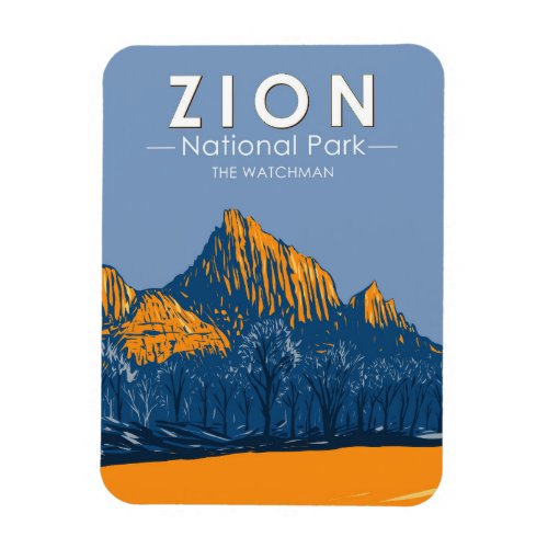 Zion National Park Utah The Watchman Vintage Magnet