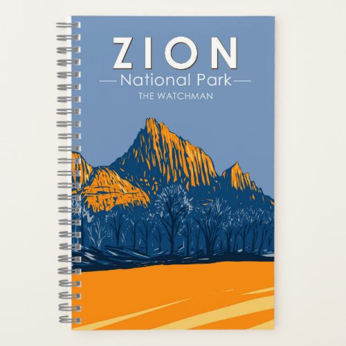 Zion National Park Utah The Watchman Vintage Notebook