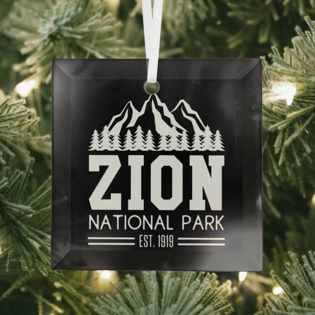 Zion National Park Utah USA Outdoors Hiking Glass Ornament (Insitu)