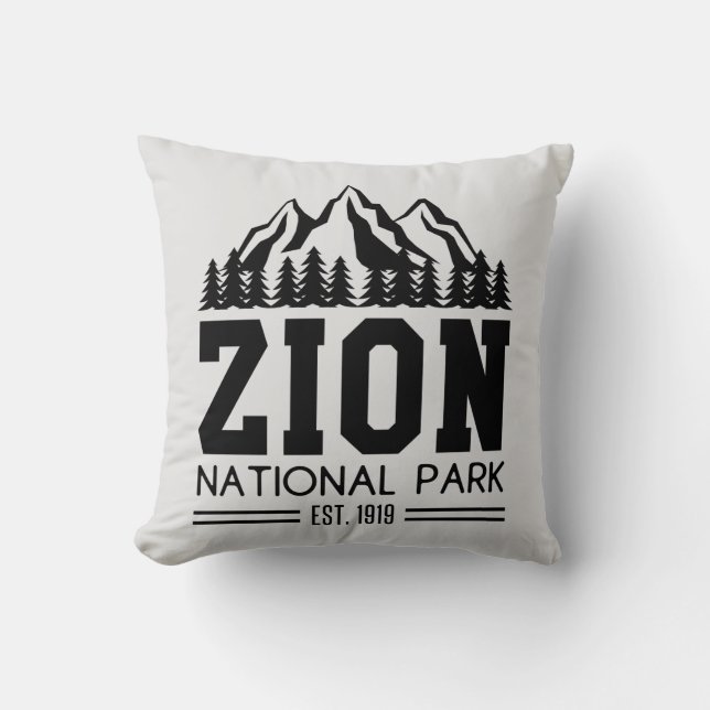 Zion National Park Utah USA Outdoors Hiking Throw Pillow (Front)
